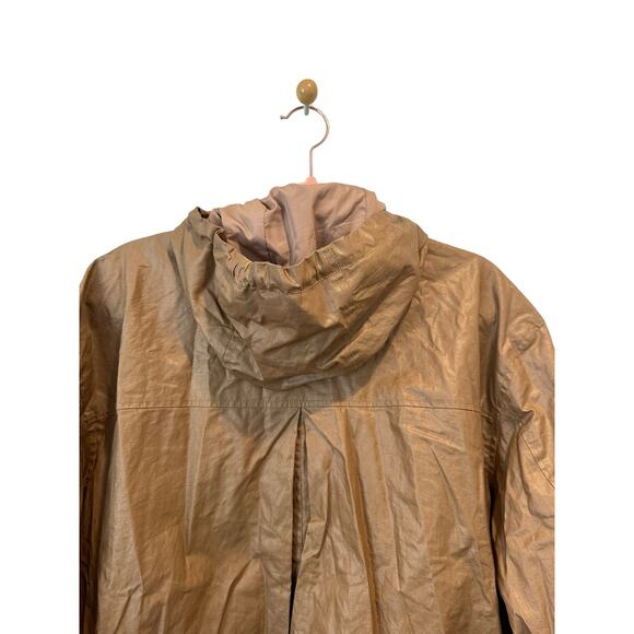 Garnet Hill Coated-Linen Hooded Utility Coastal Rain Jacket Coat 10 - Picture 11 of 16